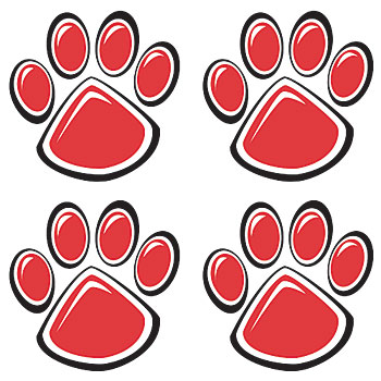 Red Paw Spirit Mark, Paw Print Spirit Marks, Paw Print Spirit Mark