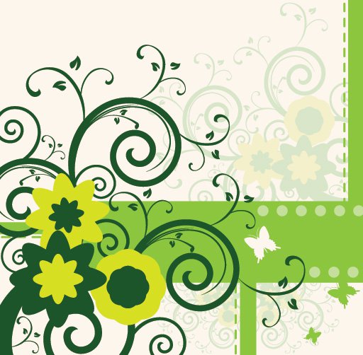 Swirling Printed Floral Design - Vector download