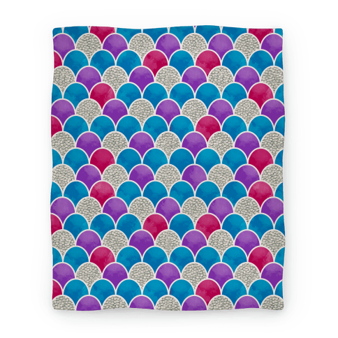 Rainbow Fish Scales Pattern - Blankets - HUMAN