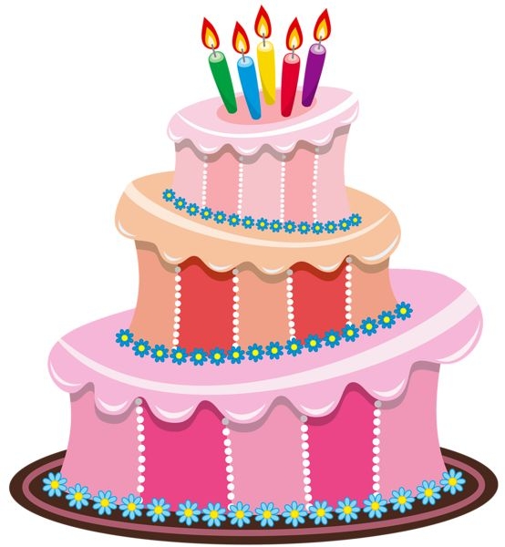 Girly birthday cake clipart