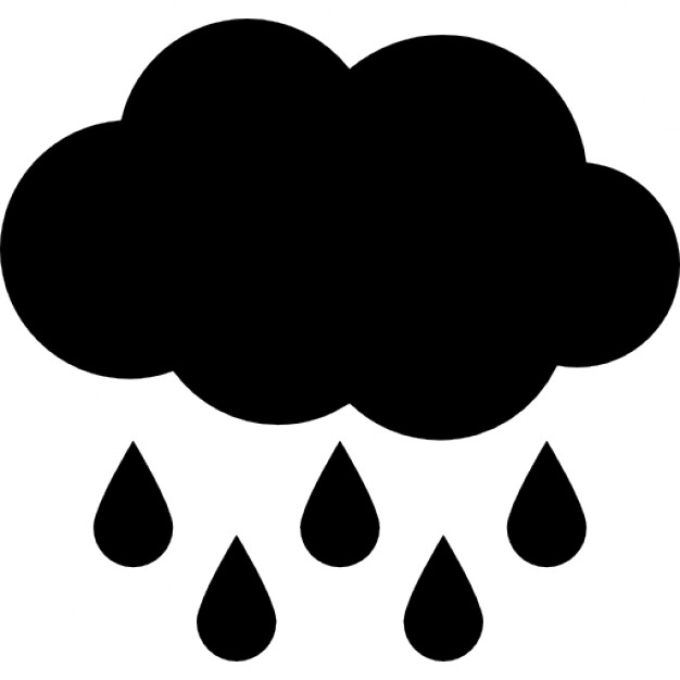 Rain black cloud with raindrops falling down Icons | Free Download