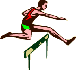 Running A Race With Hurdles Clipart