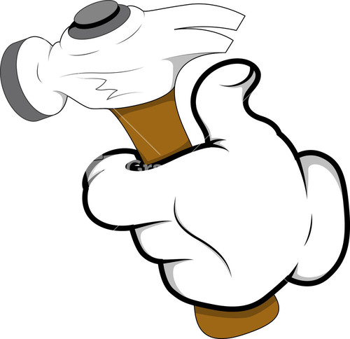 Man Running Holding A Flag In Hand - Cartoon Vector