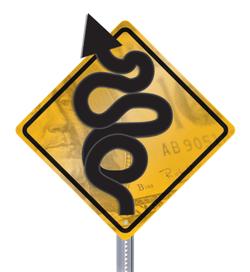 Twisted road ahead clipart