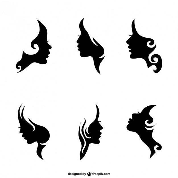 Woman face silhouettes Vector | Free Download