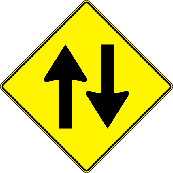 Paulprogrammer Yellow Road Sign Two Way Traffic clip art Free ...