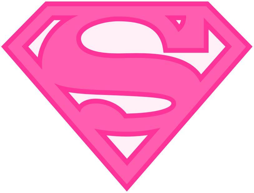 Pink Girl Superman Superwoman Halloween or Everyday Logo Iron on ...