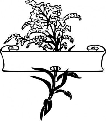 Scroll With Flower Spray clip art Vector clip art - Free vector ...