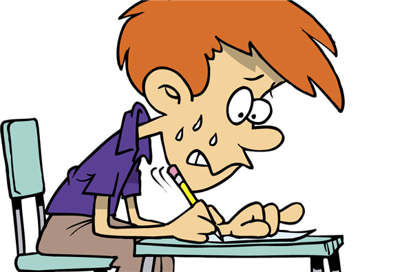 Nervous student clipart