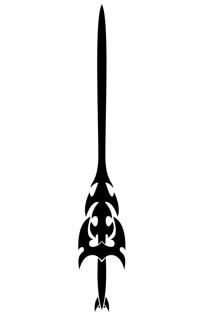 New Long Tribal Sword Tattoo Design | Tattoobite.com