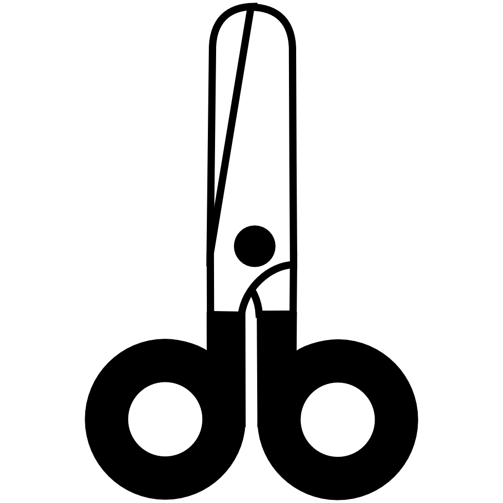Black and white school scissors clipart