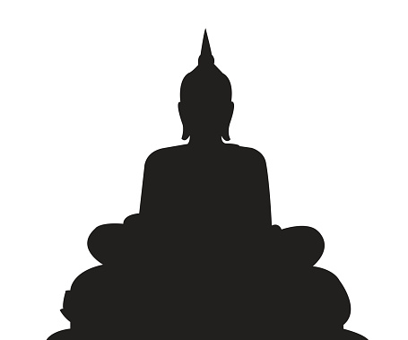 Black White Buddha Silhouette Clip Art, Vector Images ...
