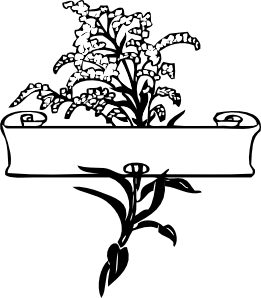 Scroll With Flower Spray clip art - vector clip art online ...