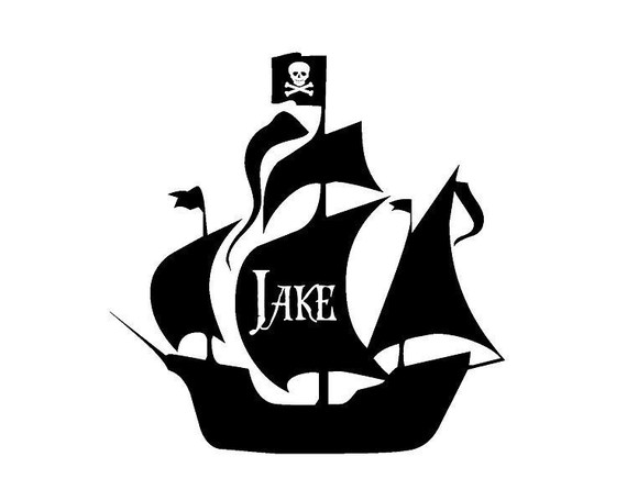 Pirate Decal LARGE Personalized Name Pirate Ship by KidsCorner