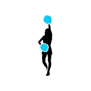 Cheerleader Silhouette Stencil 05 - 60 inch (at longest point ...