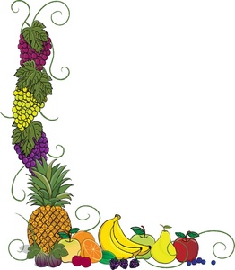Fruit Clipart Image - Border of Various Fruits