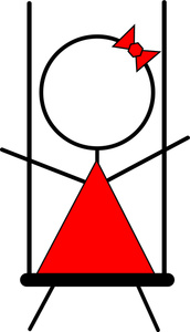 Swing Clipart Image - Stick Girl on a Swing