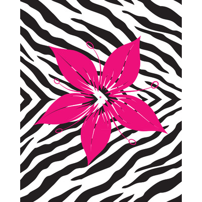 Secretly Designed Flower with Zebra Print Wall Decal | Wayfair