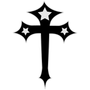 gothic cross with stars and funky outline T-Shirt
