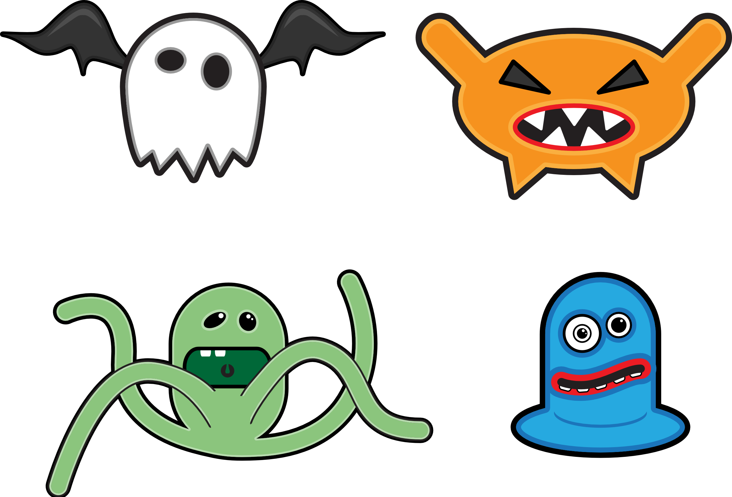 cartoon monsters coloring book colouring SVG