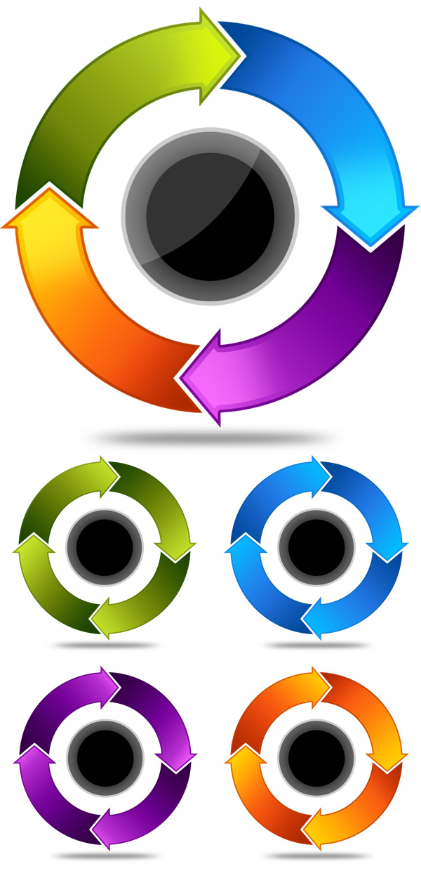 Circular arrow flow chart PSD | GraphicsFuel.