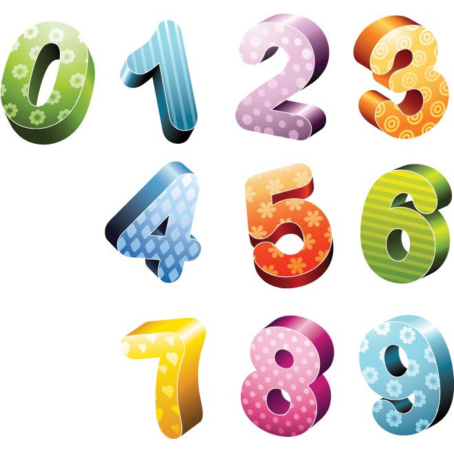 Candy Color 3d Number Vector - Free Vector Art