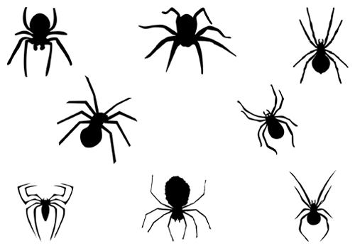 Eight Black Spider Silhouette Vector | Silhouette Clip ...