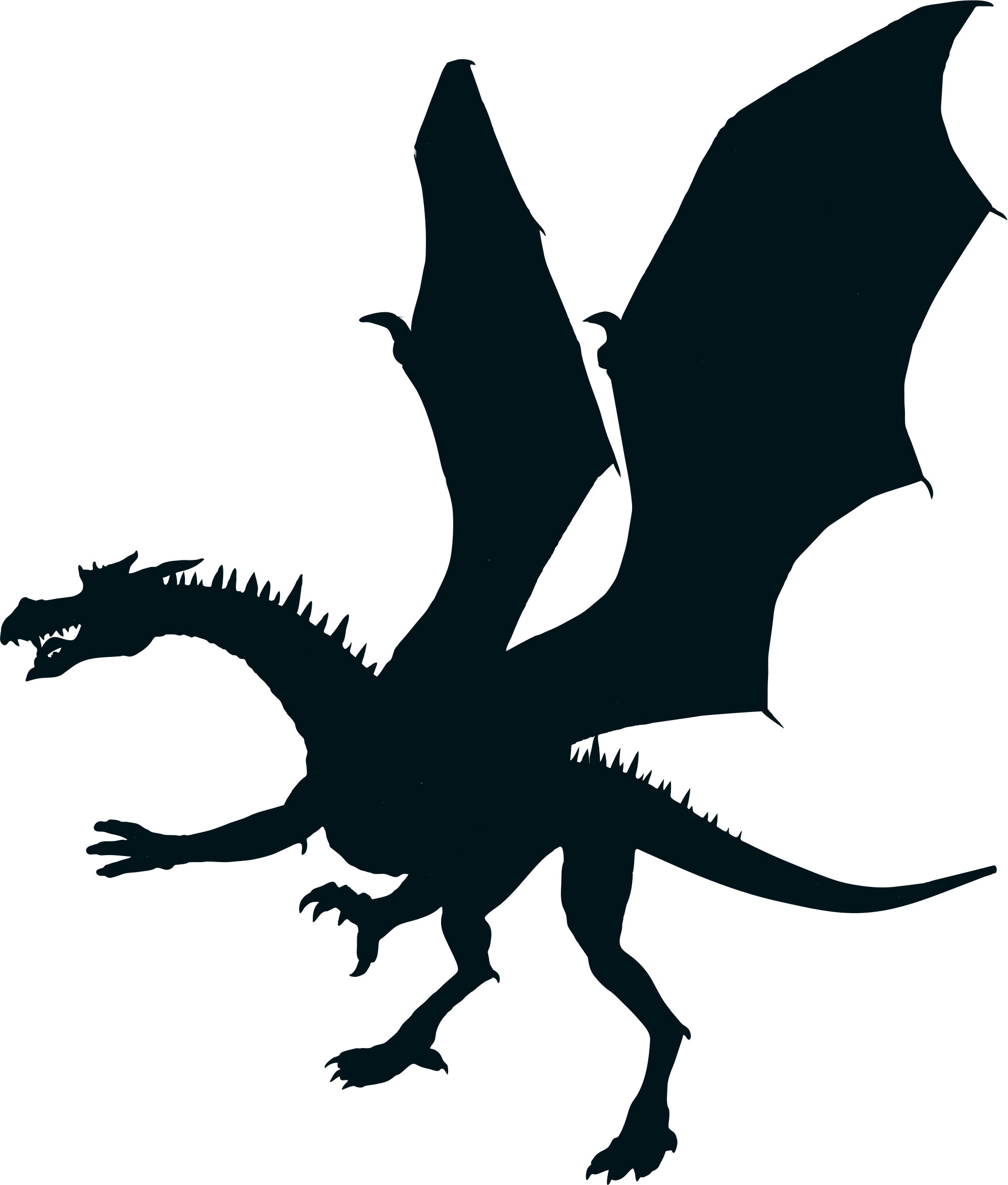 Clipart - Green Dragon Silhouette