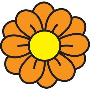 Orange flower clipart