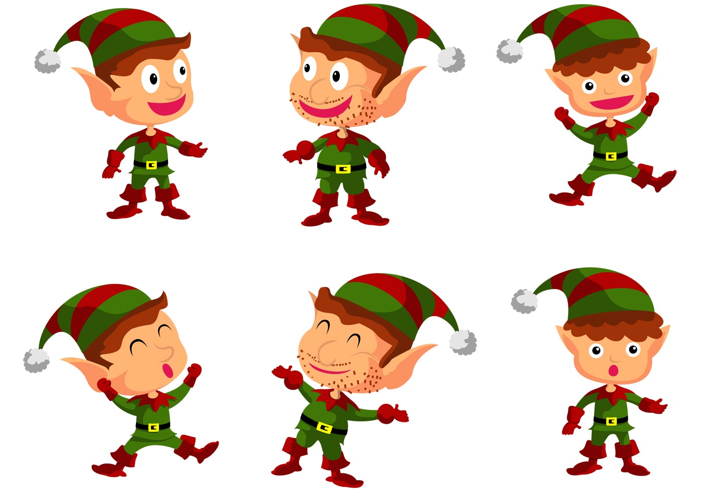 Free Santa Elves Vector - Download Free Vector Art, Stock Graphics ...