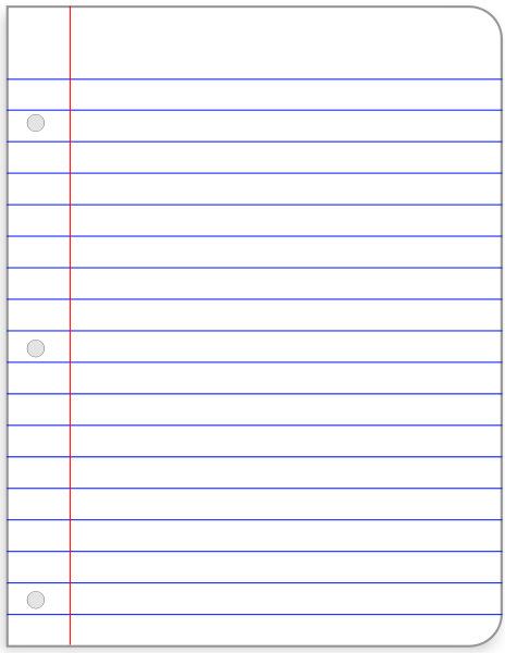 Piece Of Notebook Paper Clipart