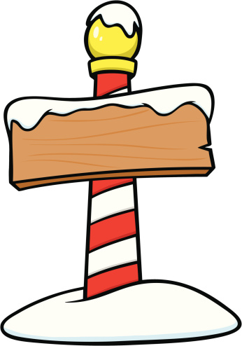Cartoon Christmas Of North Pole Wooden Sign Clip Art, Vector ...