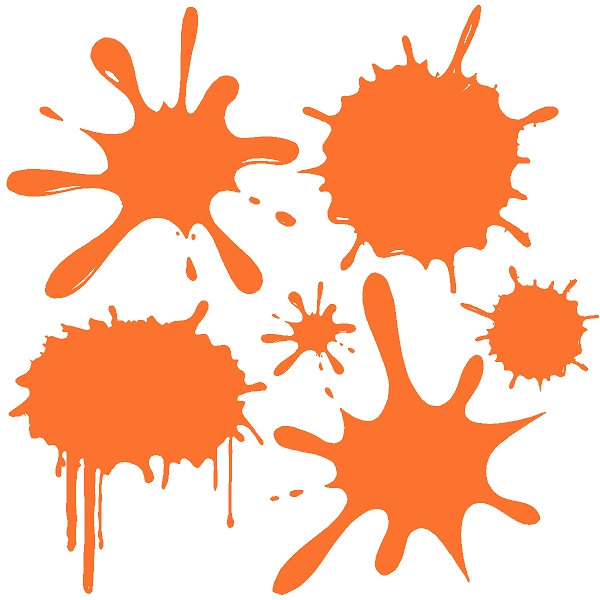 Orange paint splatter clipart