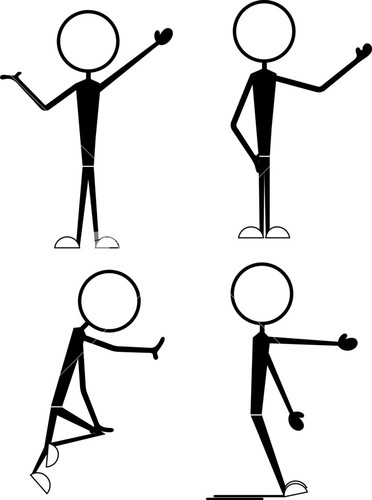 Funny Cartoon Stick Figures Characters Poses