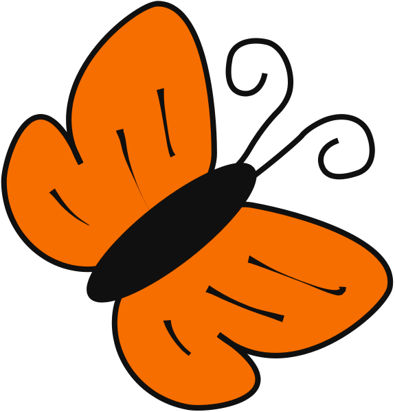 Butterfly orange clipart