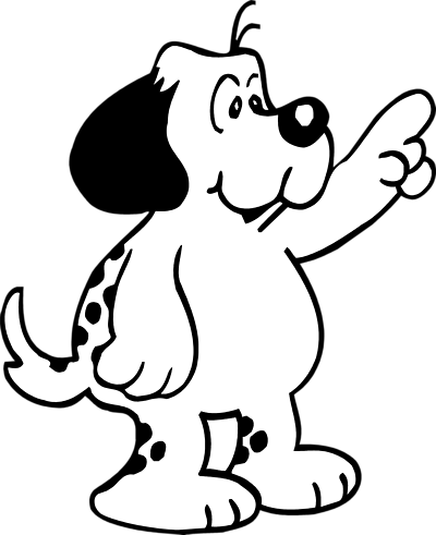 Black And White Dog Cartoon