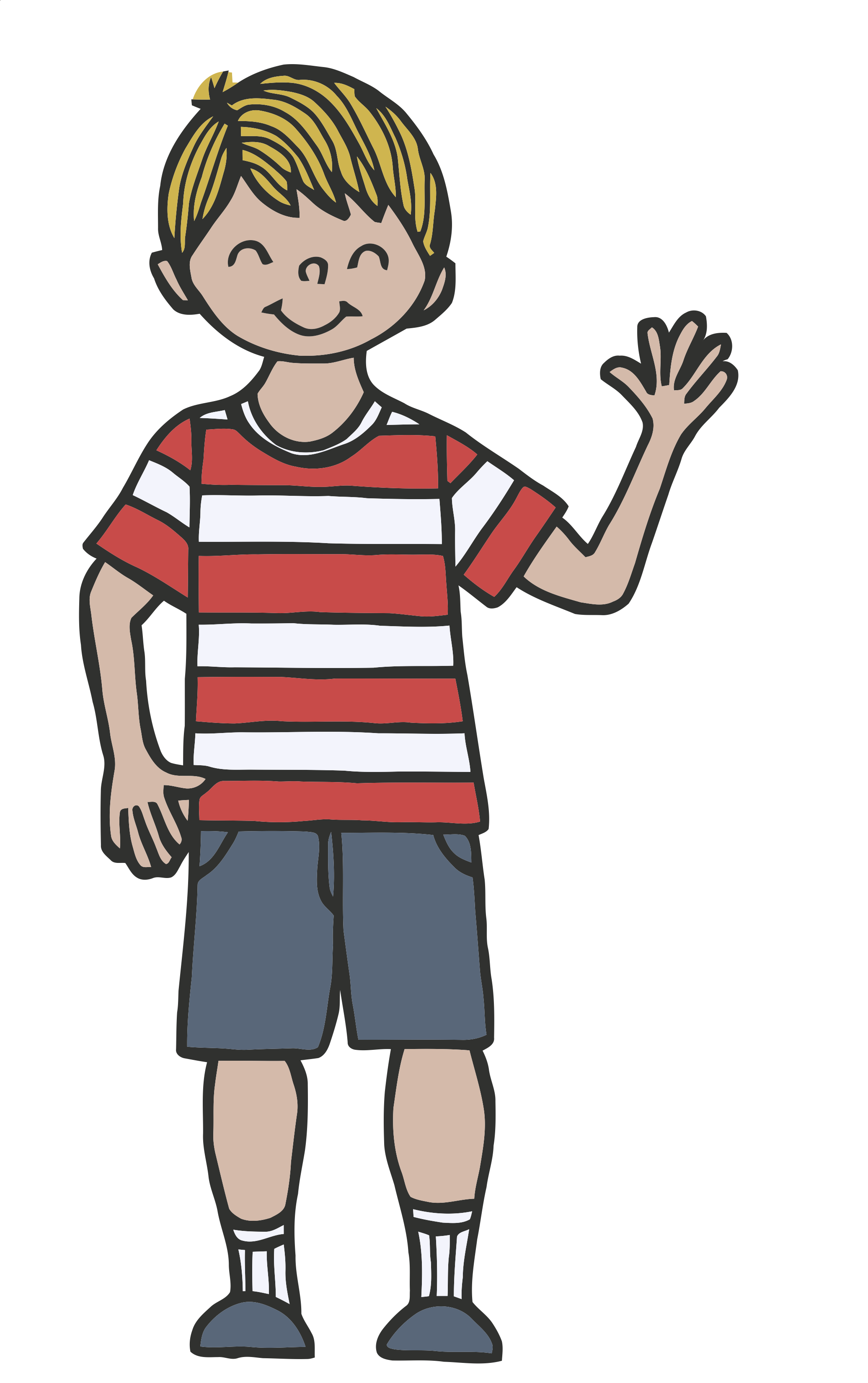 Children Waving Goodbye Clipart