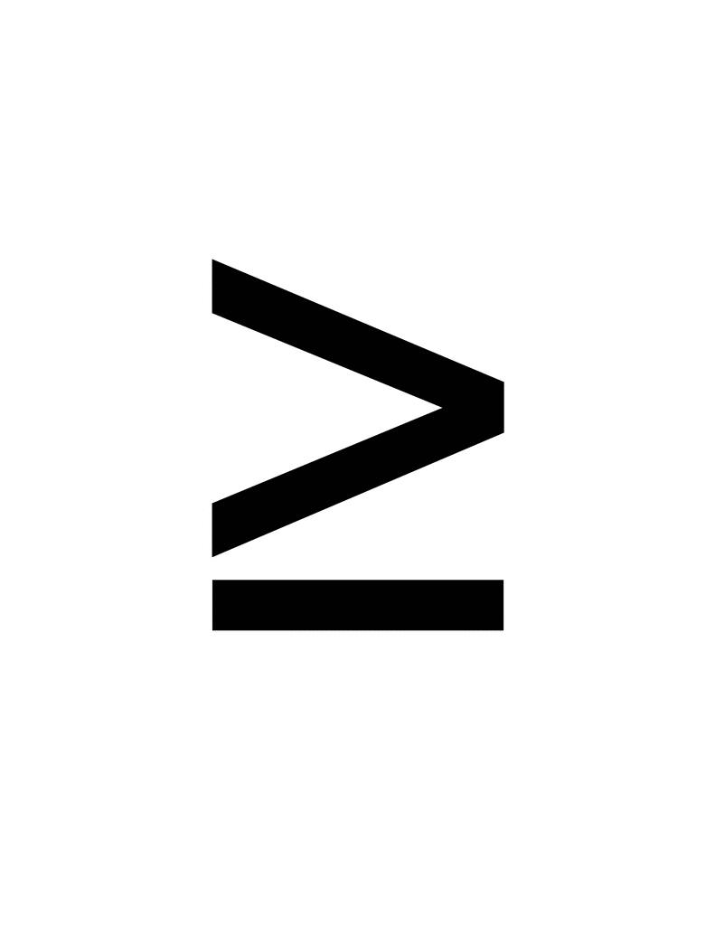 Flashcard of a math symbol for Greater Than or Equal To | ClipArt ETC