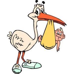 Stork Med Baby - ClipArt Best