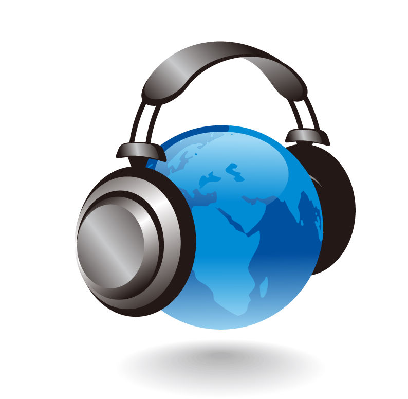 3D Earth Globe With Headphones Vector Graphic | Swaidan Motors