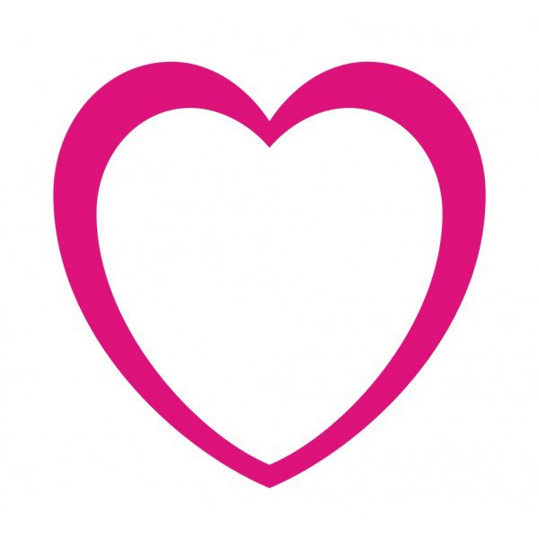 Pink heart outline clipart