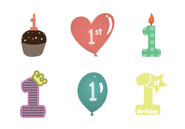 Free 1st birthday vector Illustration - Download Free Vector Art ...