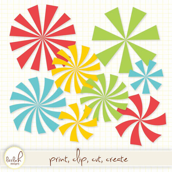 Sunburst Radial Burst Brights Clipart 16 Digital by lHdesigns5