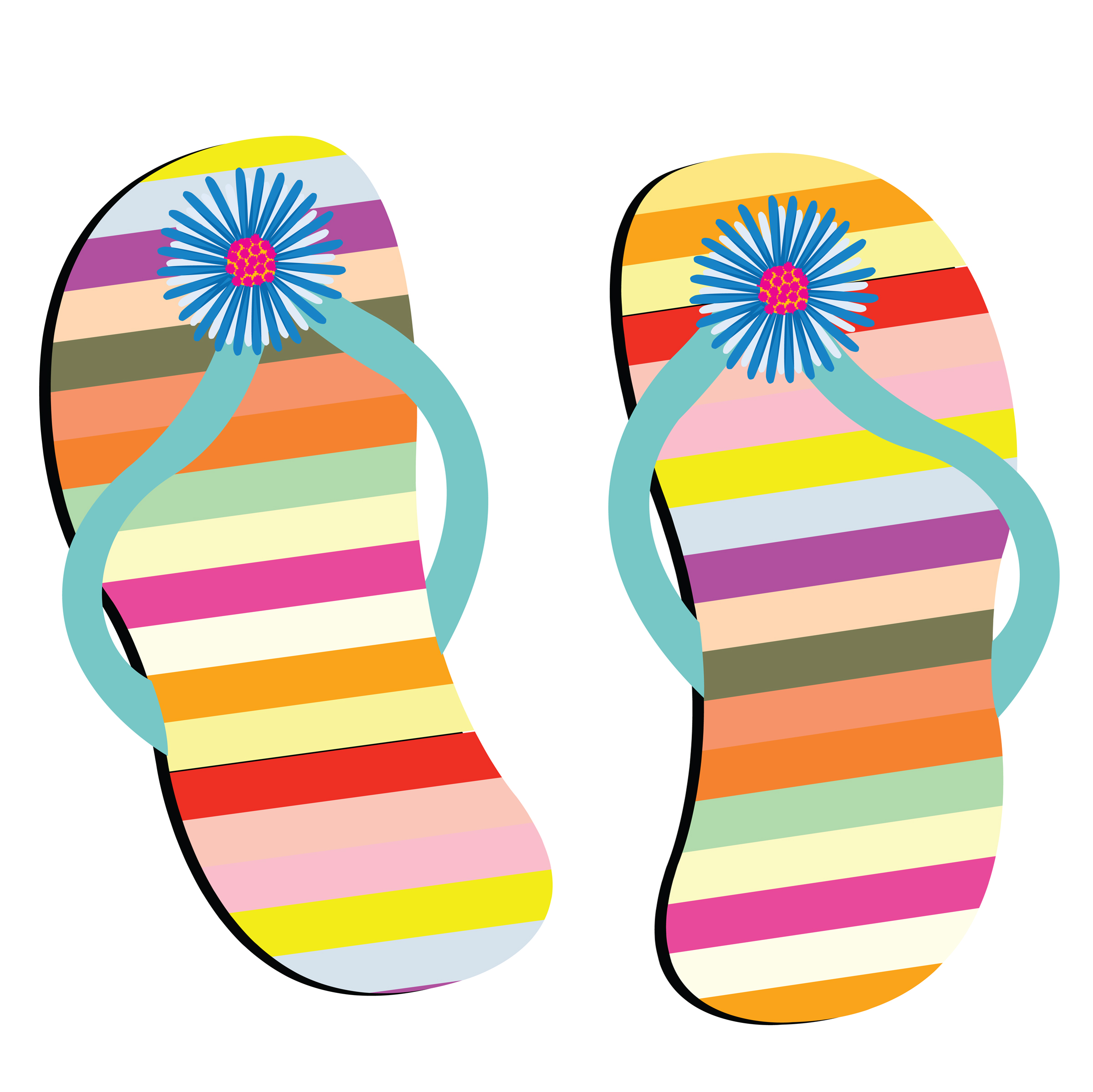 Flip Flops On The Beach Clipart