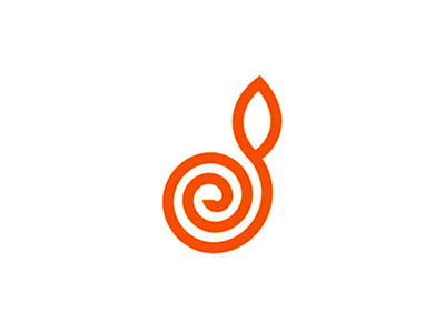 Spiral + D + plant letter mark logo design symbol by Alex Tass ...