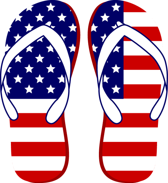 American Flag Flip Flops