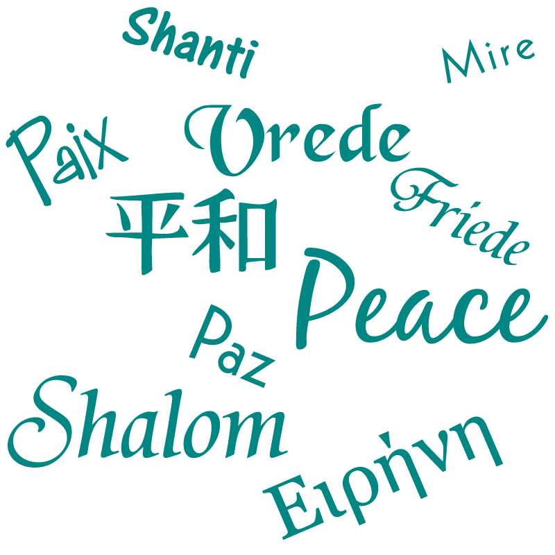 Peace in 10 languages Wall Stickers