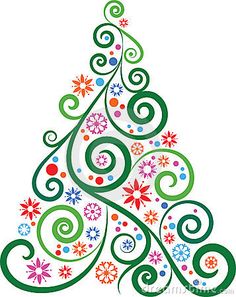 Whimsical christmas tree clipart