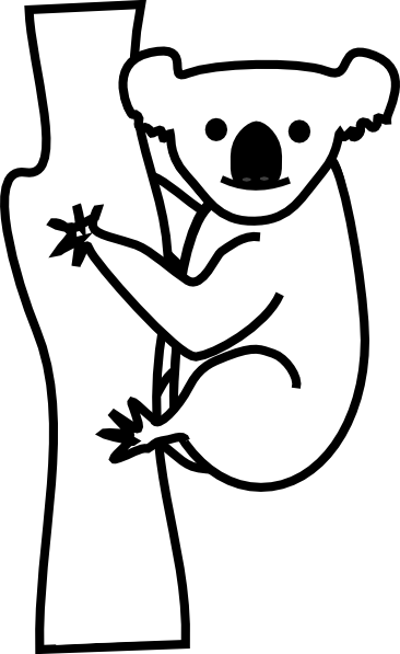 Baby koala bear clipart outline