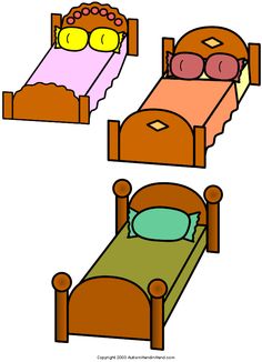 Story print clipart three bears